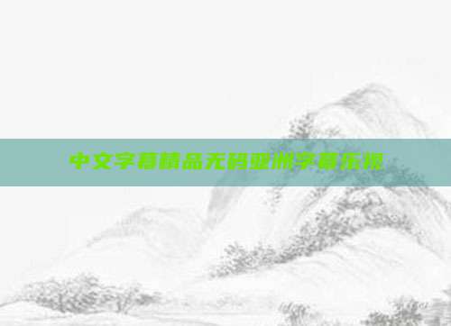 中文字幕精品无码亚洲字幕乐视